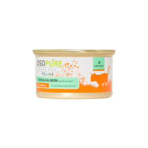 OSOPURE Grain Free Tuna & Salmon In Gravy Flaked Canned Cat Food