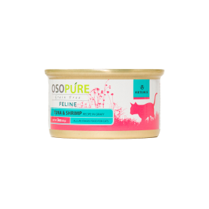 OSOPURE Grain Free Tuna & Shrimp In Gravy Flaked Canned Cat Food
